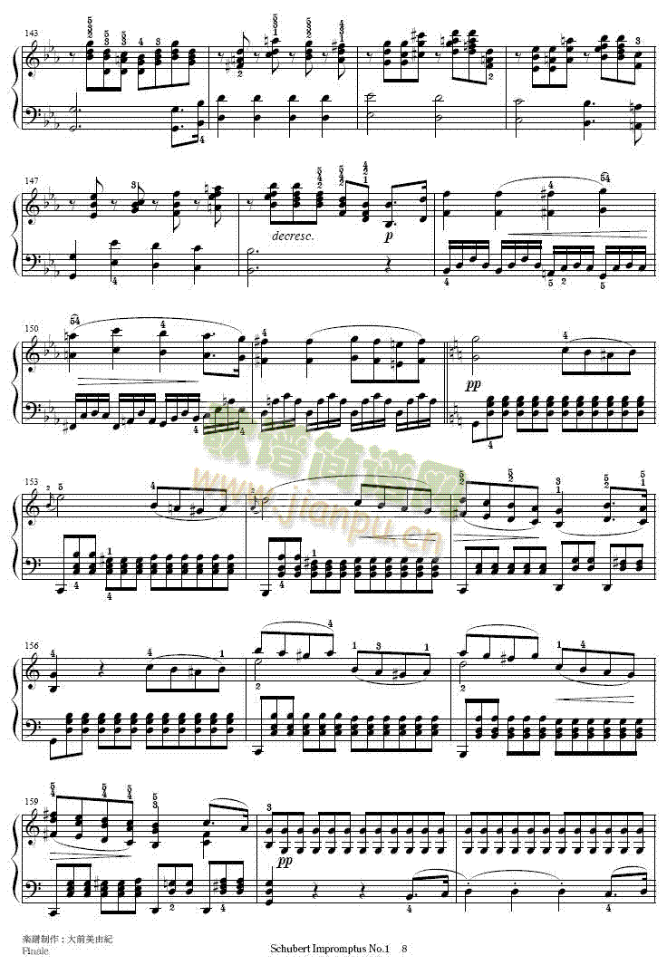 即兴曲Op.90-1(钢琴谱)8