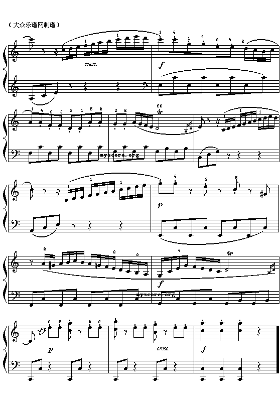 克莱门蒂：小奏鸣曲第二乐章(钢琴谱)3