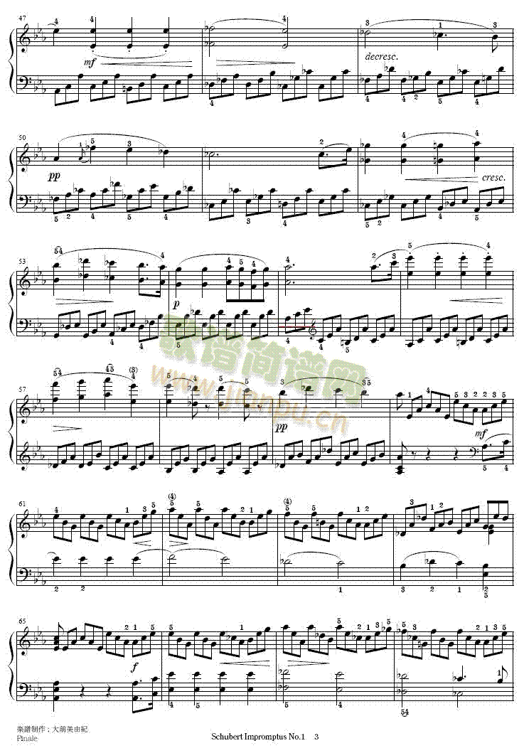 即兴曲Op.90-1(钢琴谱)3