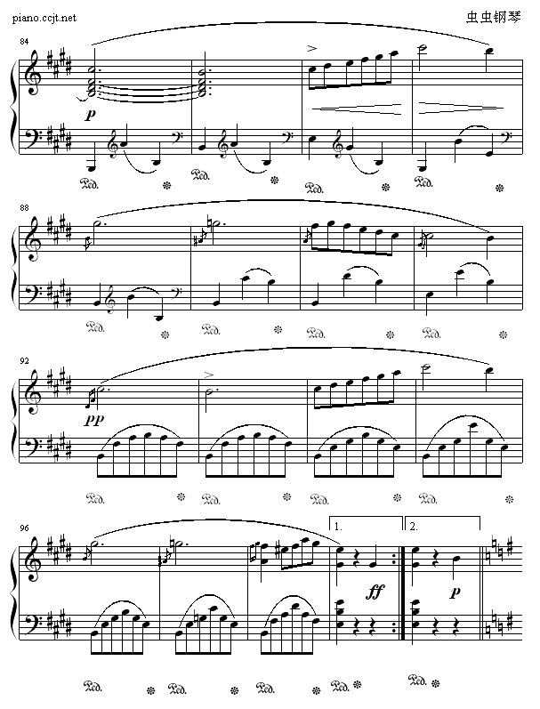 e小调圆舞曲(钢琴谱)6