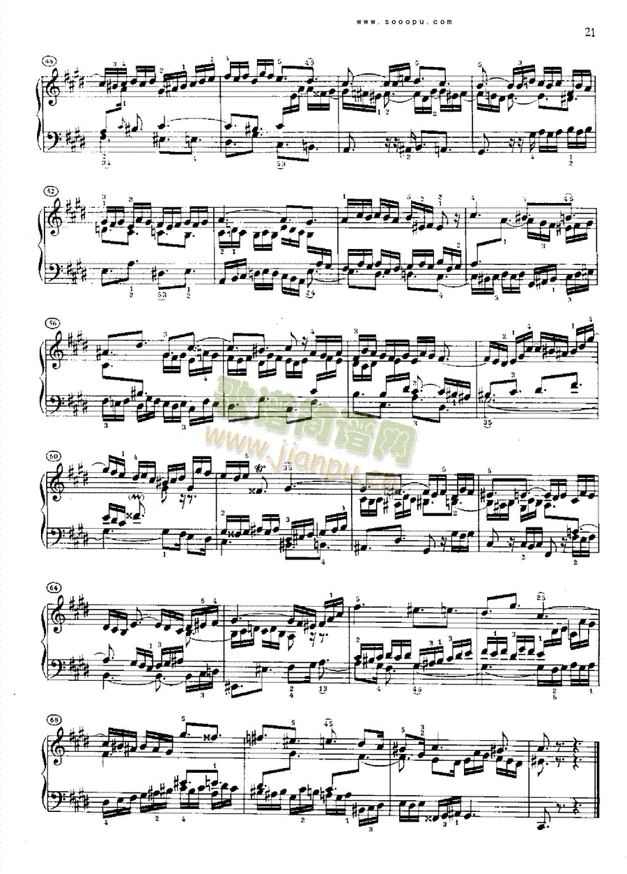 巴赫平均律曲集第二册第4首键盘类钢琴(其他乐谱)6