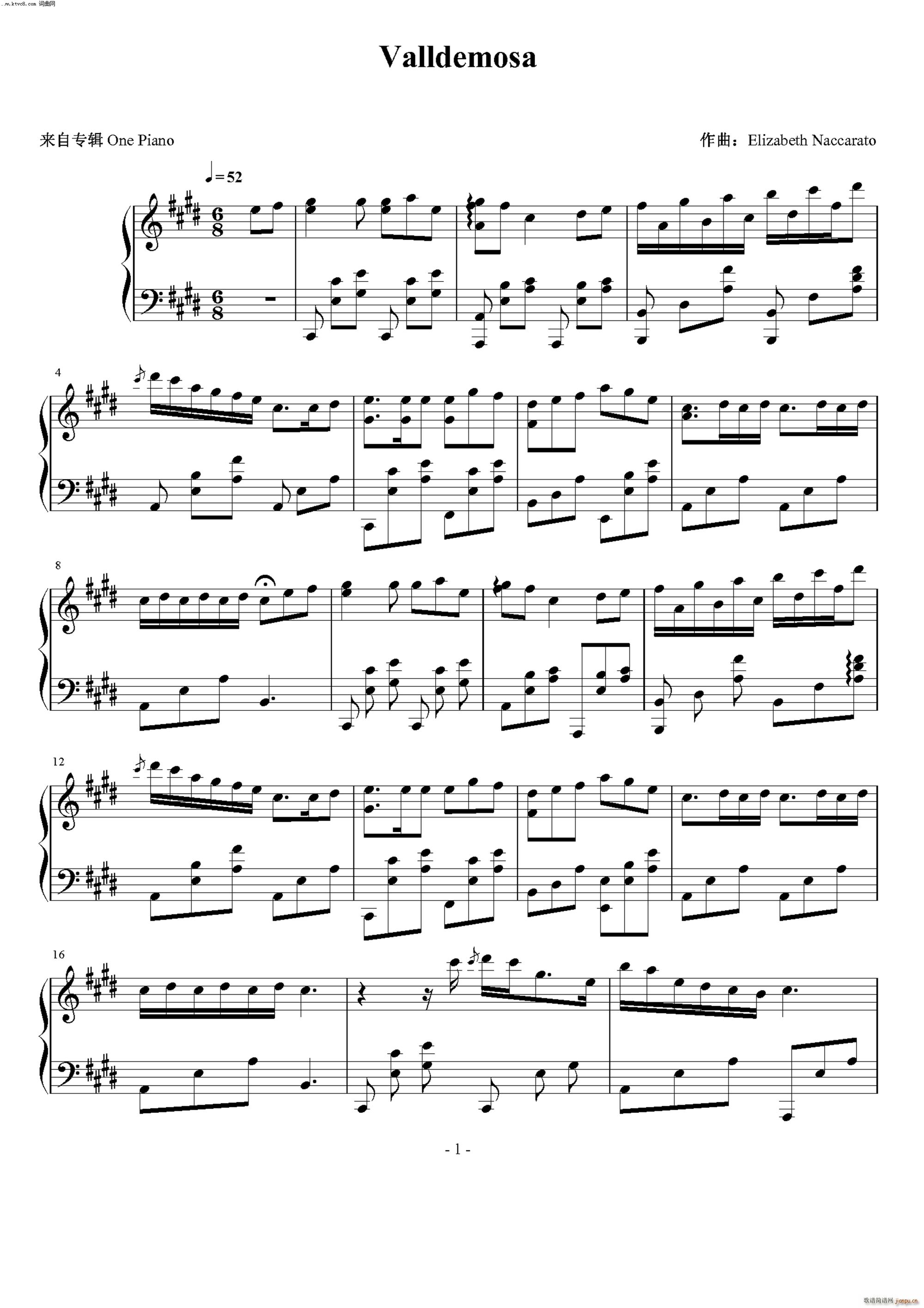 valldemosa(钢琴谱)1