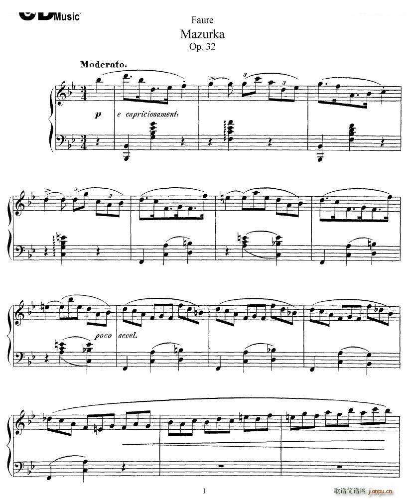 Faure Mazurka Op 32 Mazurka Op 32(十字及以上)1