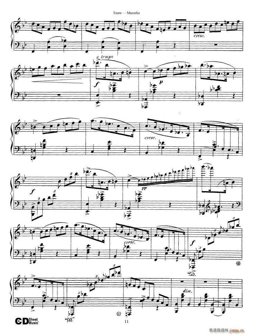Faure Mazurka Op 32 Mazurka Op 32(十字及以上)11