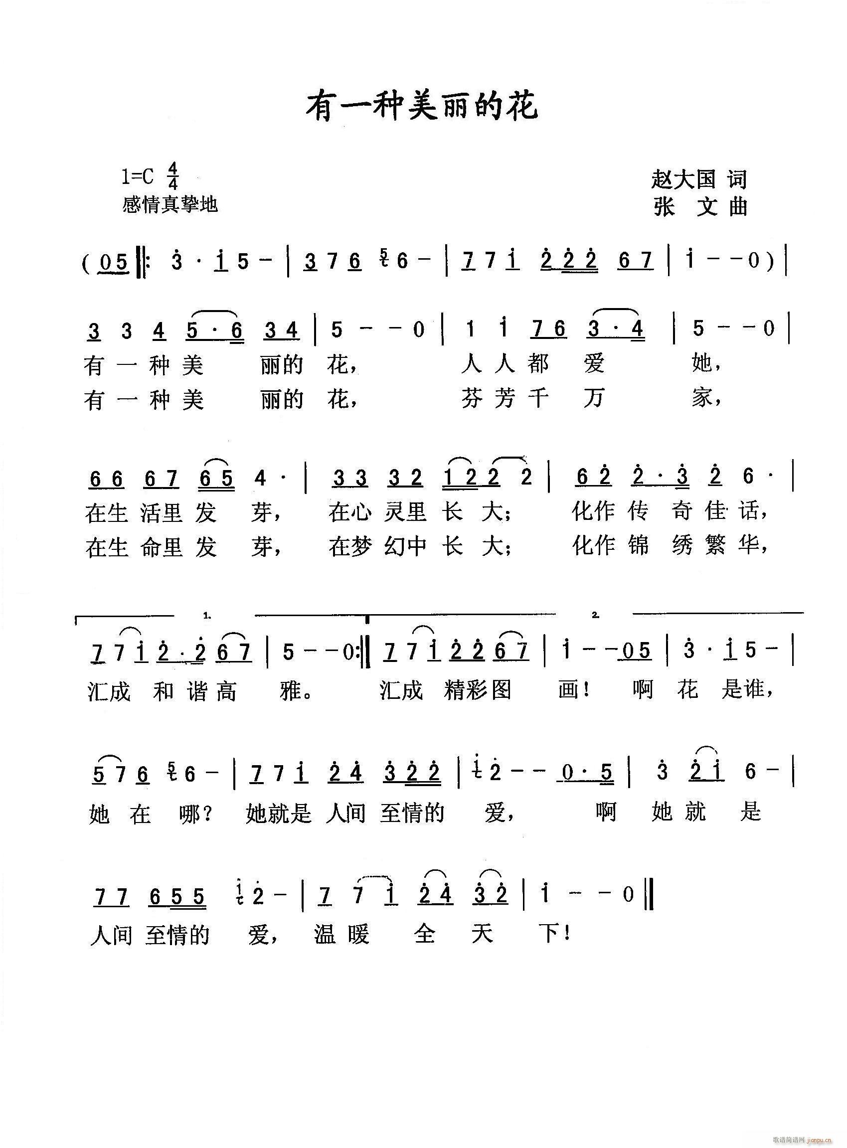 有一种美丽的花(七字歌谱)1