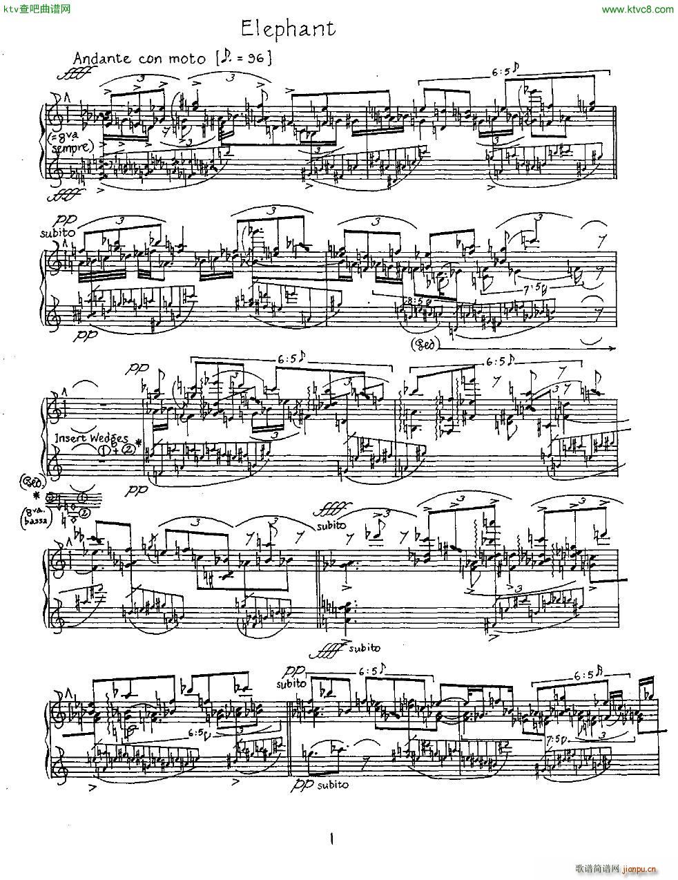 Finnissy Elephant 1994(钢琴谱)1