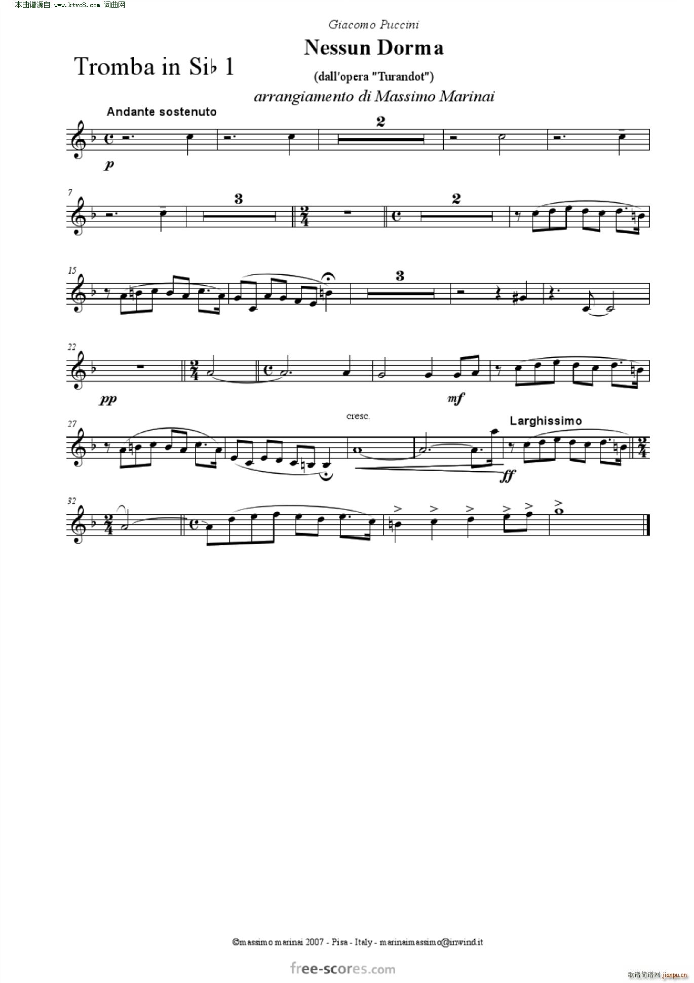 NessunDorma今夜无人入睡 管弦乐 含各声部(总谱)27