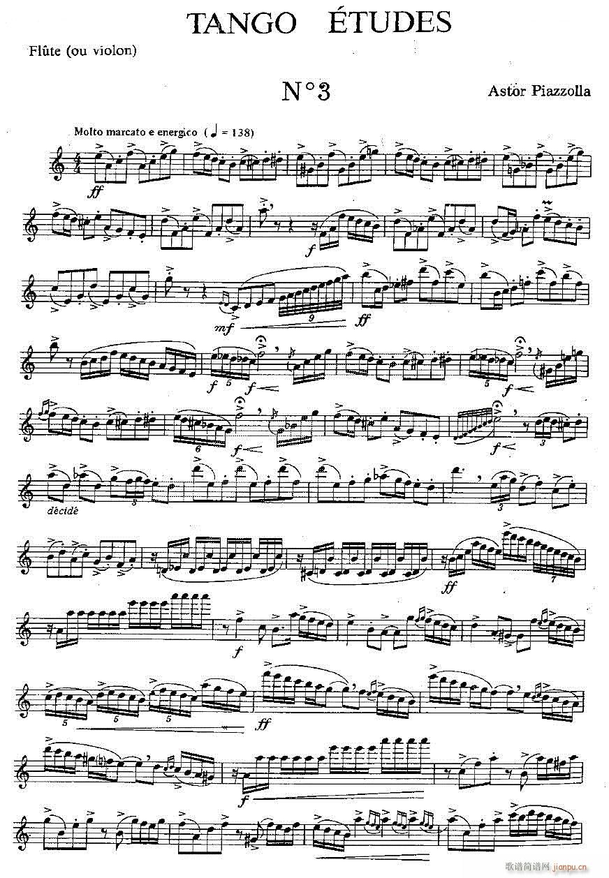 Tango`Etudes之三(笛箫谱)1