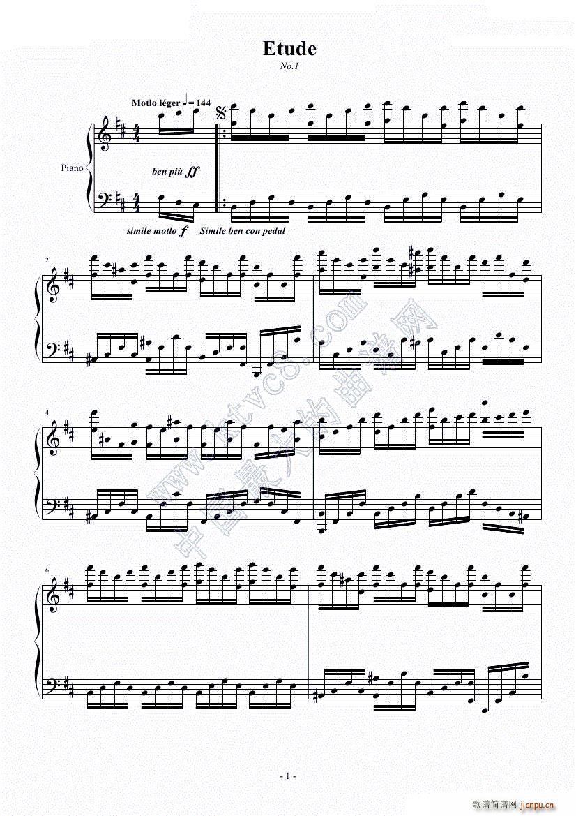 Etude 1(钢琴谱)1