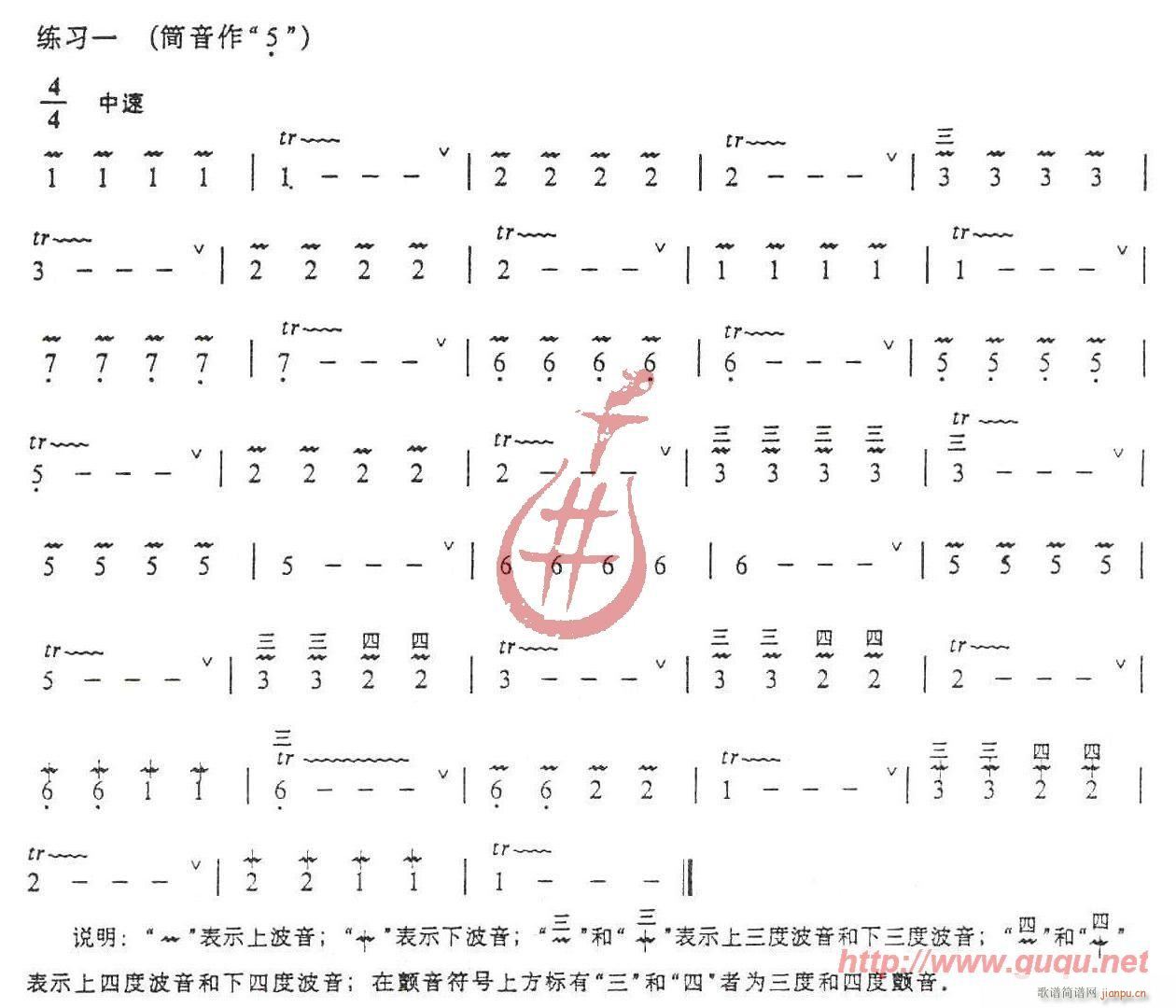 波音与颤音练习(葫芦丝谱)1