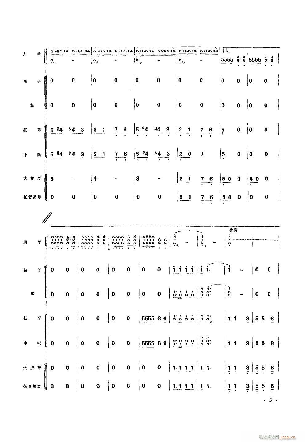 百万雄师过大江 月琴独奏(总谱)5