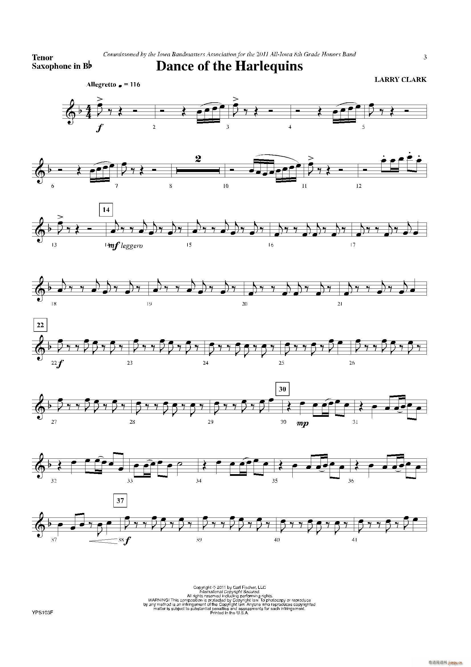 Dance of Harlequins 次中音萨克斯(十字及以上)1