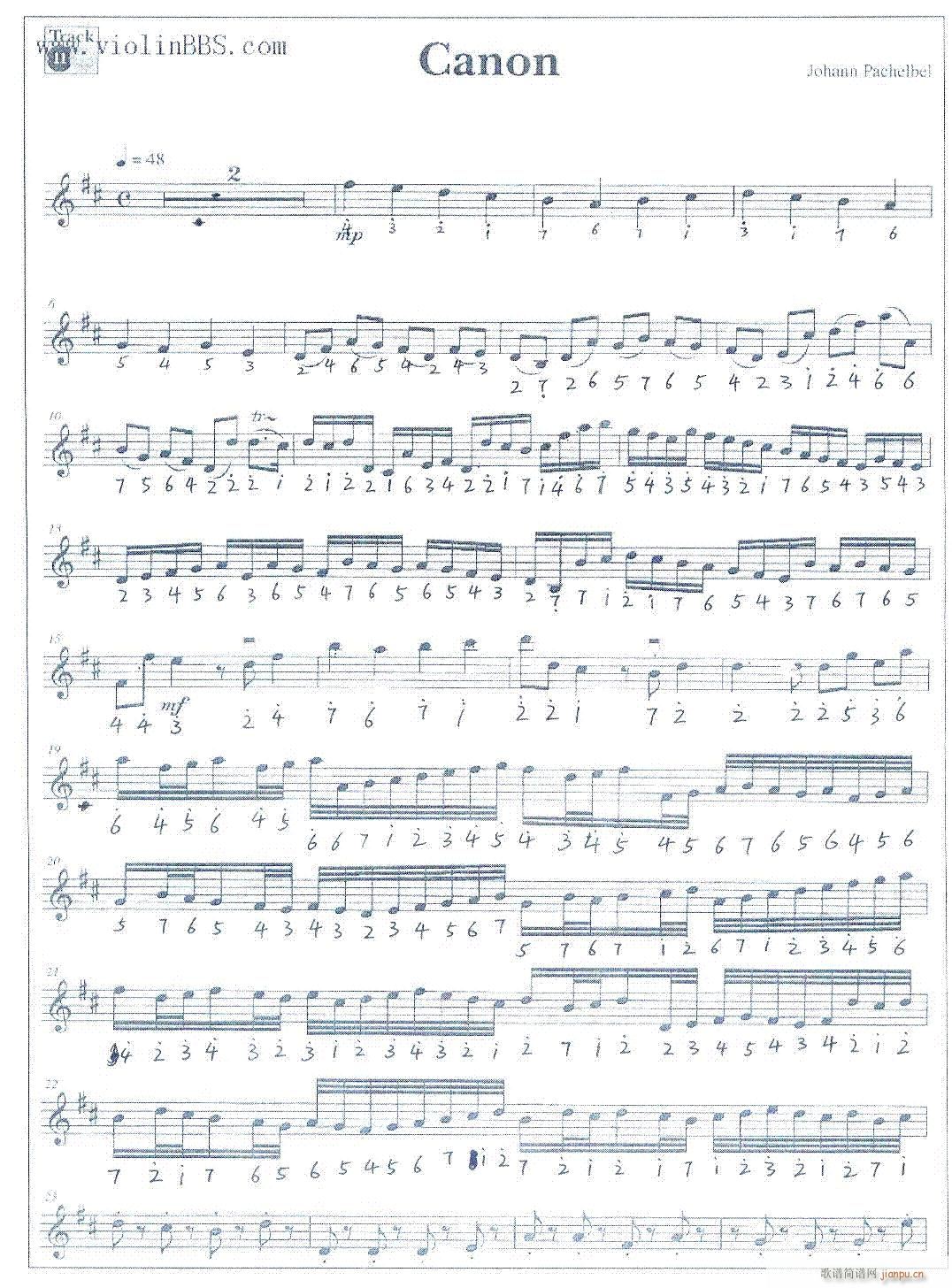 口琴-canon(单簧管谱)1