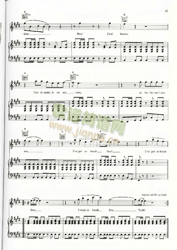 IWANTTOBREAKFREE(吉他谱)6