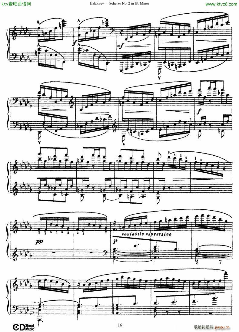 Balakirev Scherzo No 2 Bb Minor(钢琴谱)16