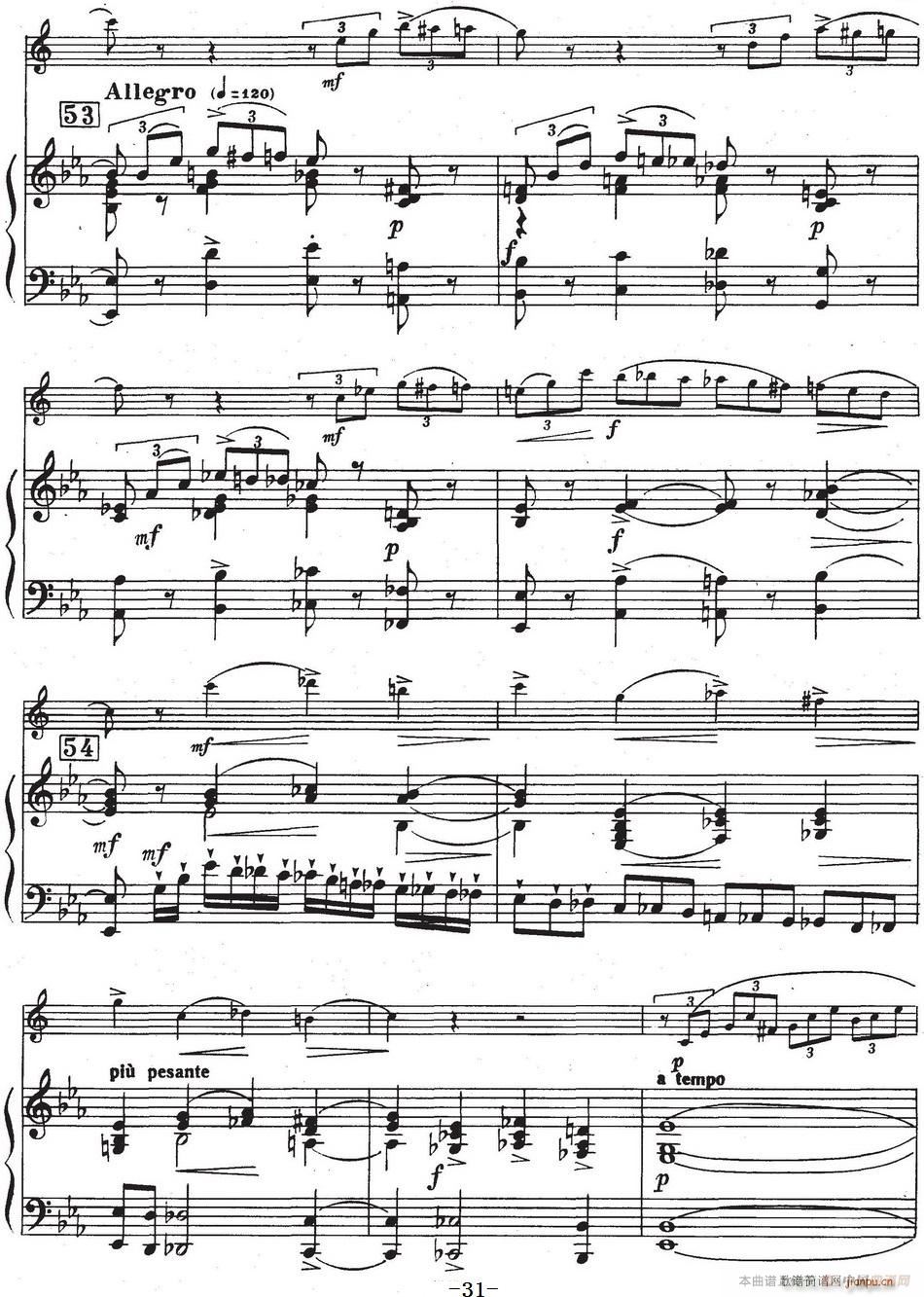 Glazunov Op 109 格拉组诺夫协奏曲Op 109 萨克斯 钢琴伴奏(钢琴谱)31