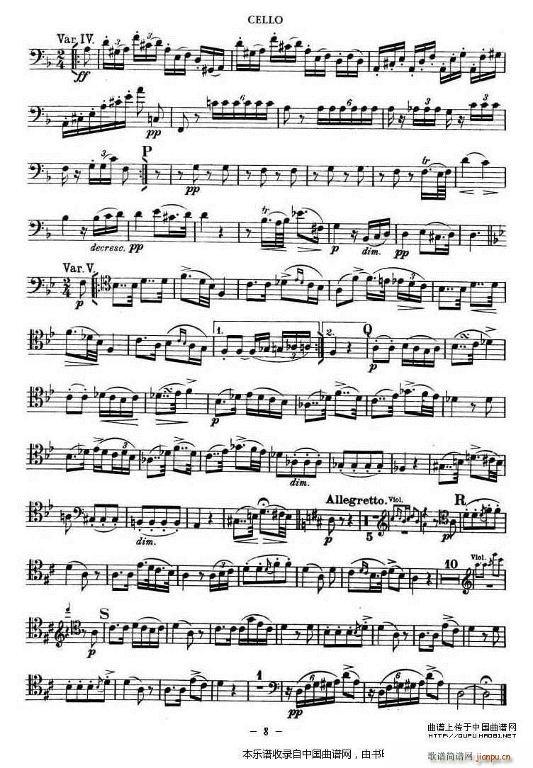 TROUT QUARTET 大(大提琴谱)8