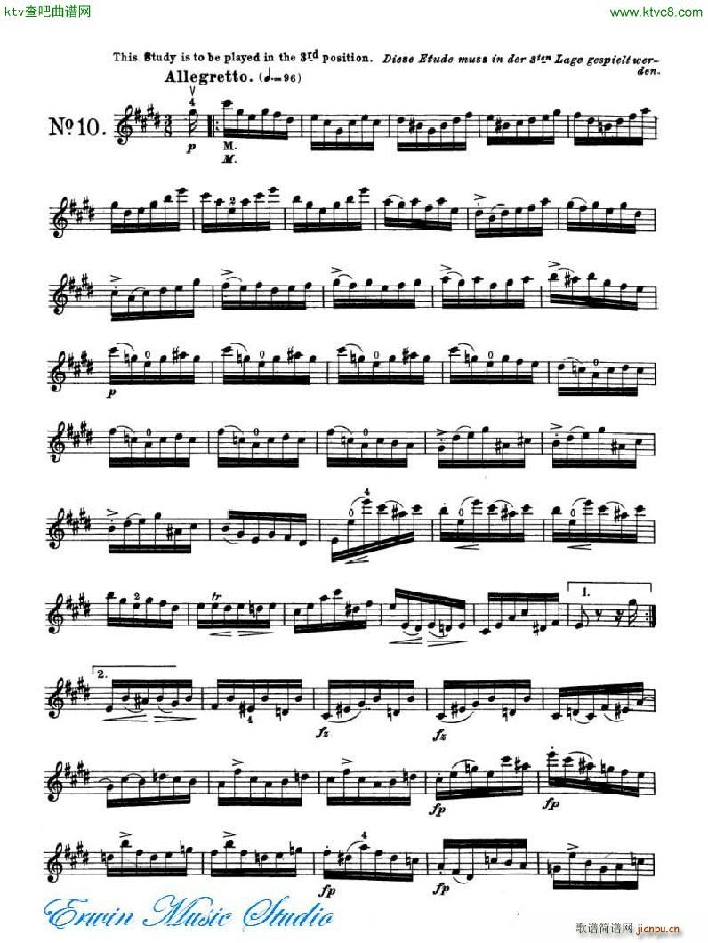 罗德 24首练习曲Pierre Rode 24 Studi Per violino 09 16(十字及以上)3