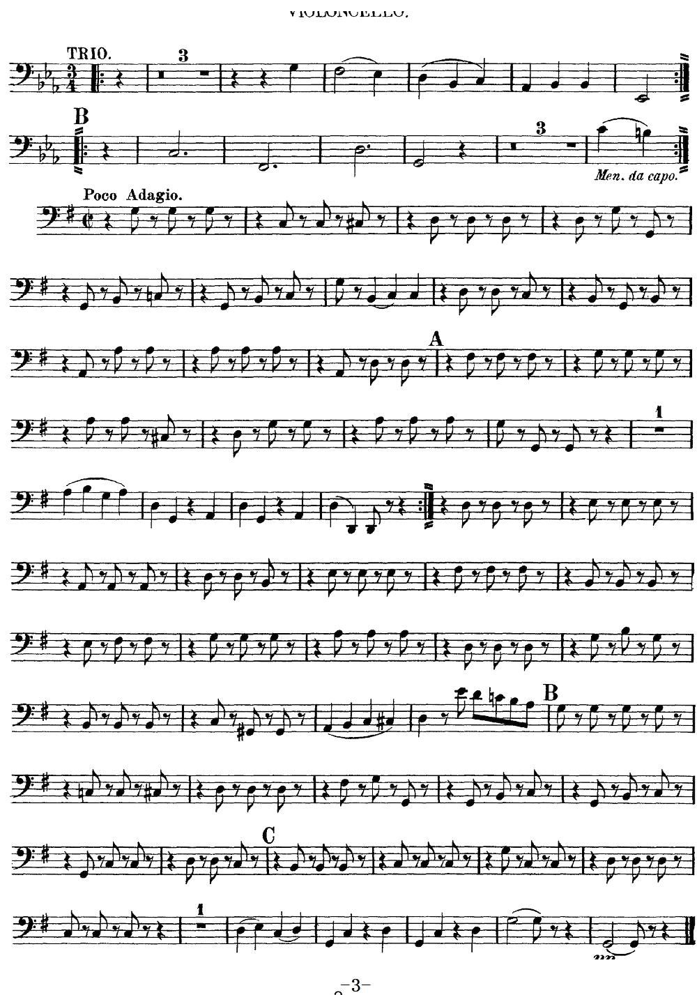 Mozart Quartet No 10 in C Major K 170 Cello(十字及以上)3
