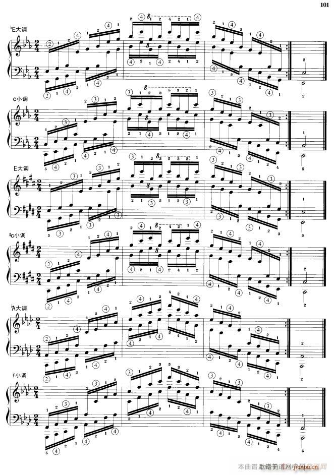 钢琴琶音练习 同向四个八度(钢琴谱)3