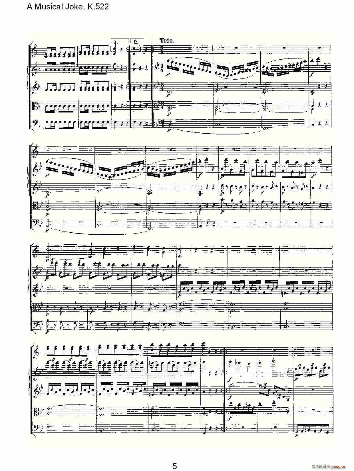 A Musical Joke, K.522(十字及以上)5