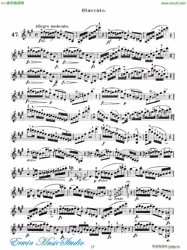 马扎斯 75首渐进式旋律练习 图书2 27首Brilliante 练习2(十字及以上)3