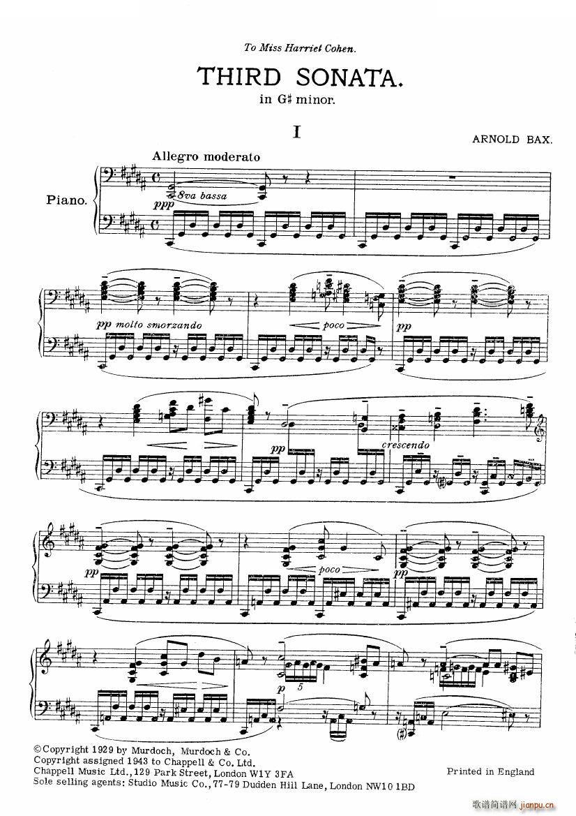 Bax Sonata No 3 Sonata No 3(十字及以上)1