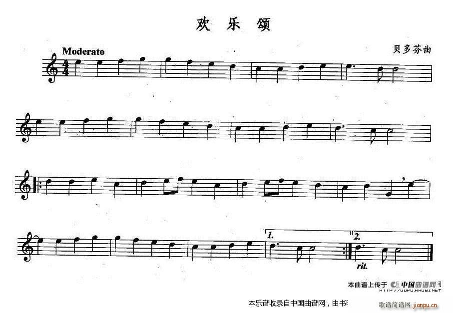 欢乐颂 长笛(笛箫谱)1