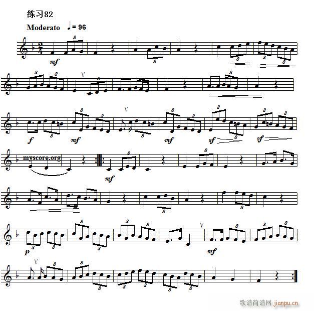 快速入门 附录 视唱浅易经典练习曲 82(十字及以上)1
