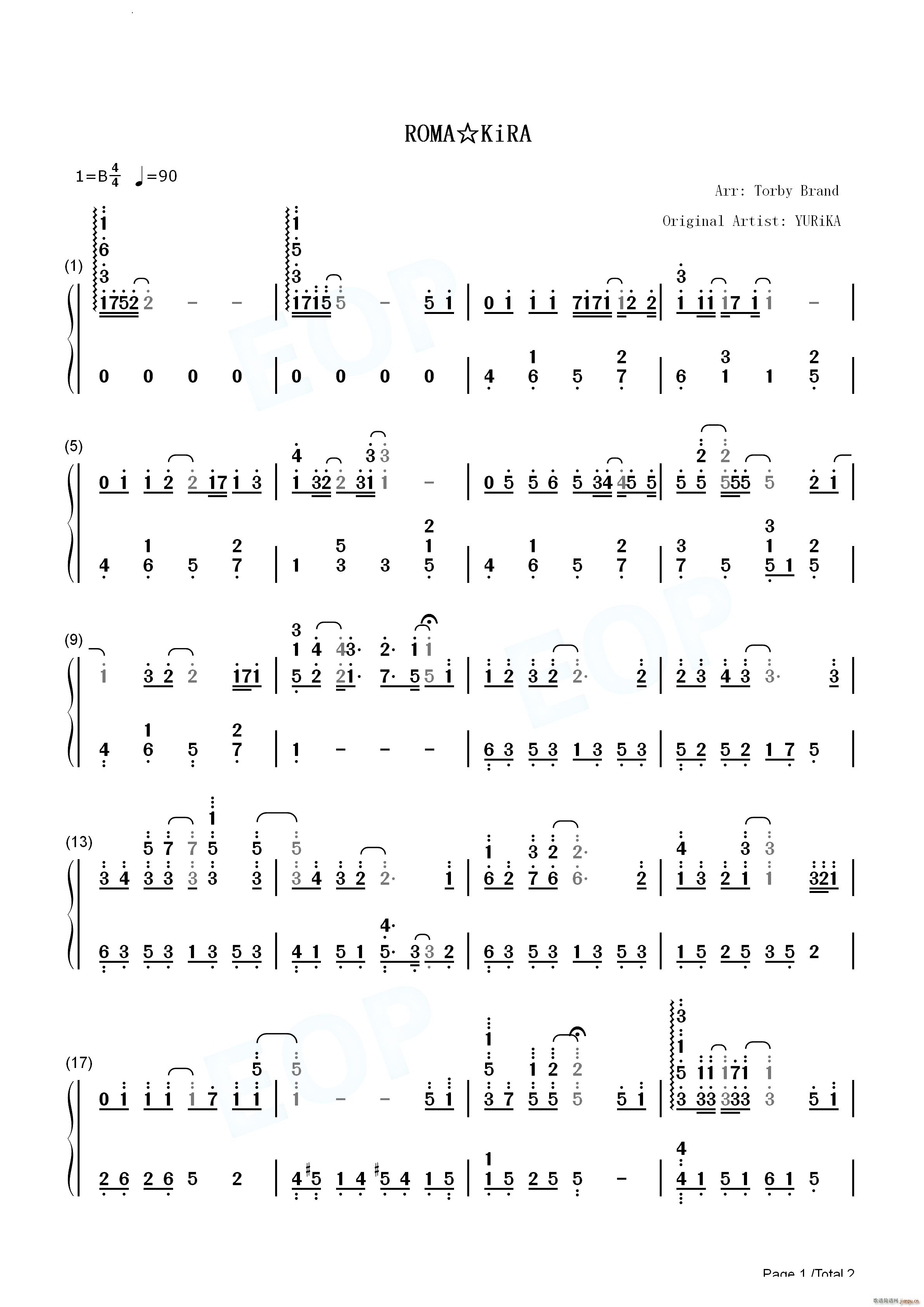 ROMA KiRA浪漫杀手OP(钢琴谱)5