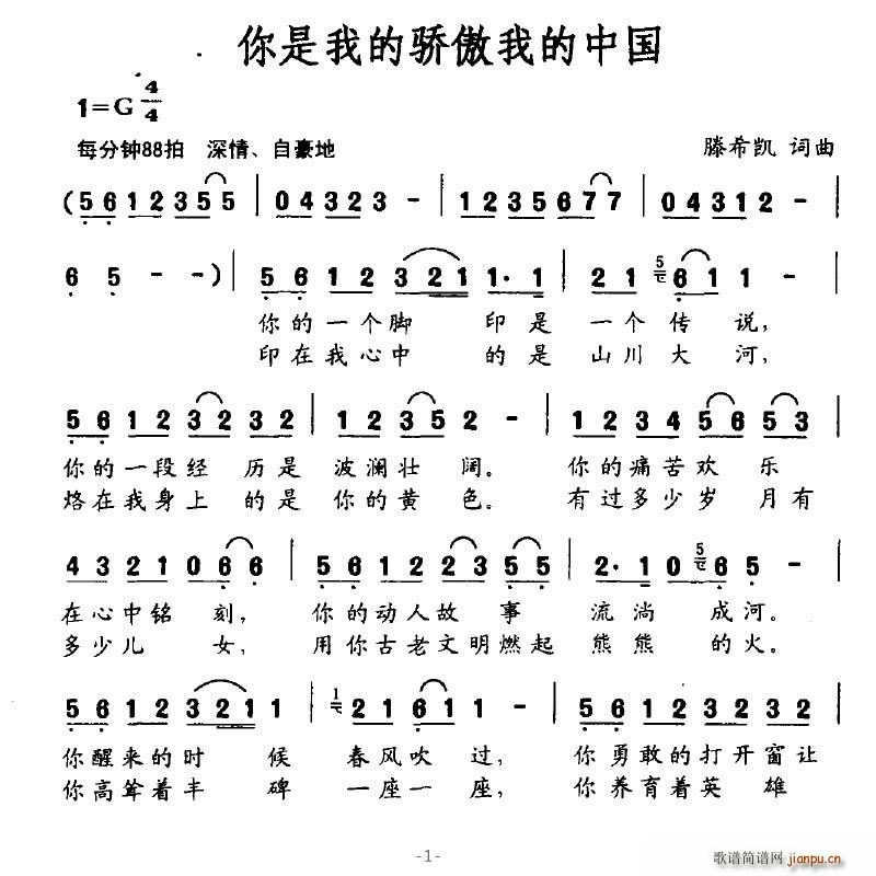 你是我的骄傲我的中国(十字及以上)1