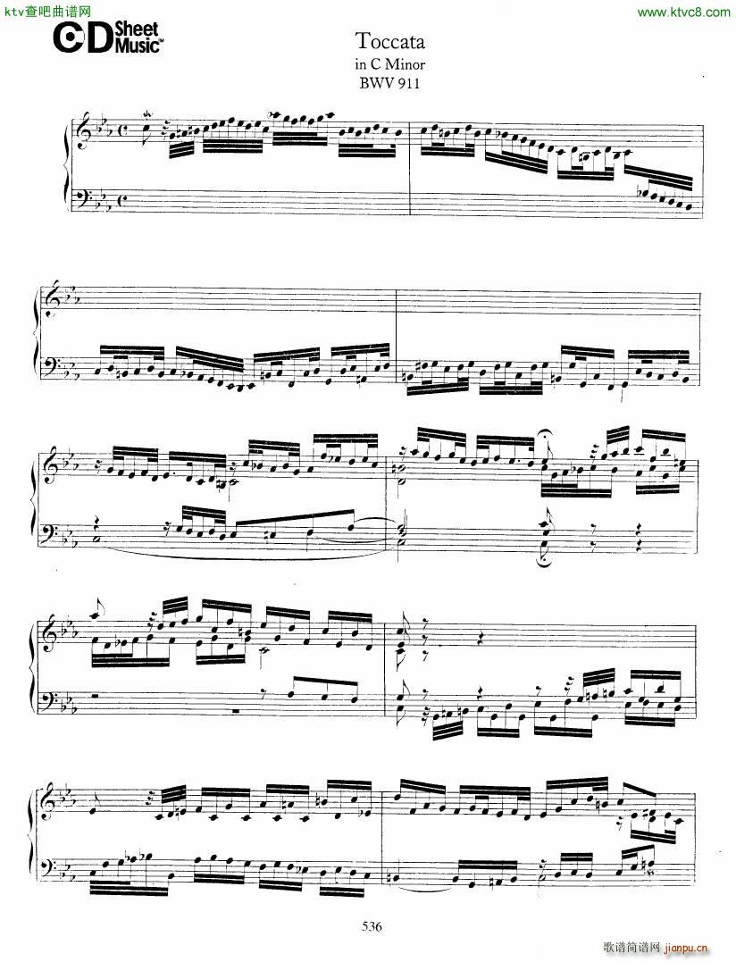 Bach JS BWV 911 Toccata in c(钢琴谱)1