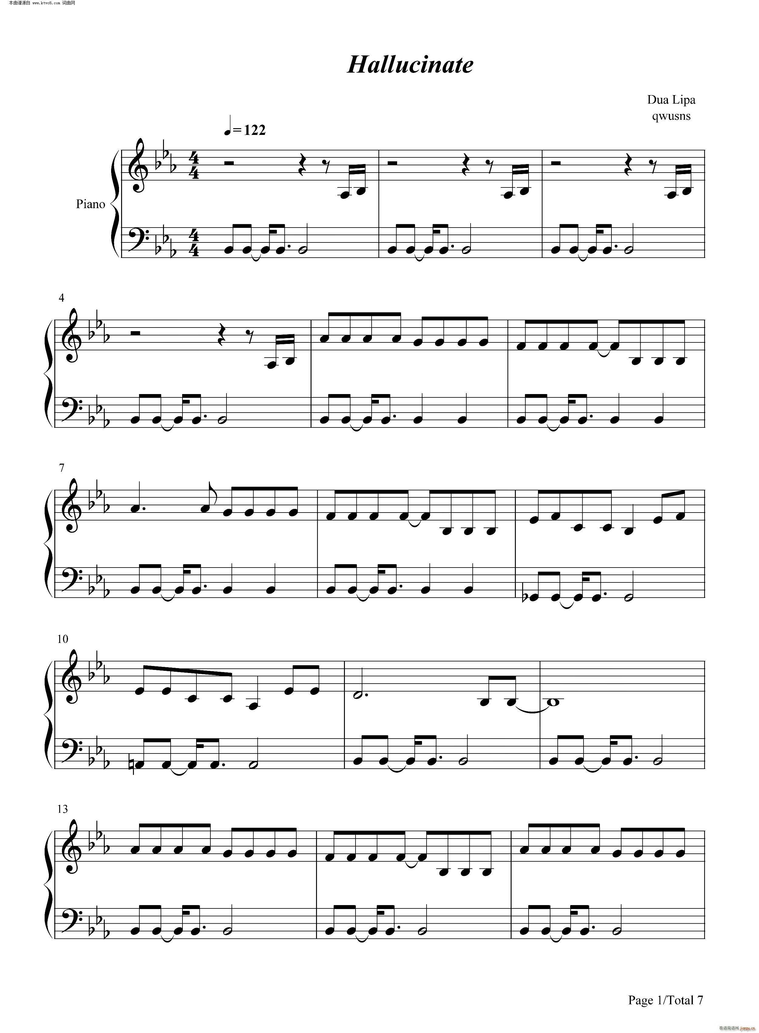 Hallucinate(钢琴谱)1