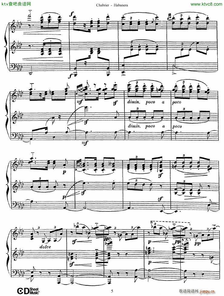 Chabrier Habanera(钢琴谱)5