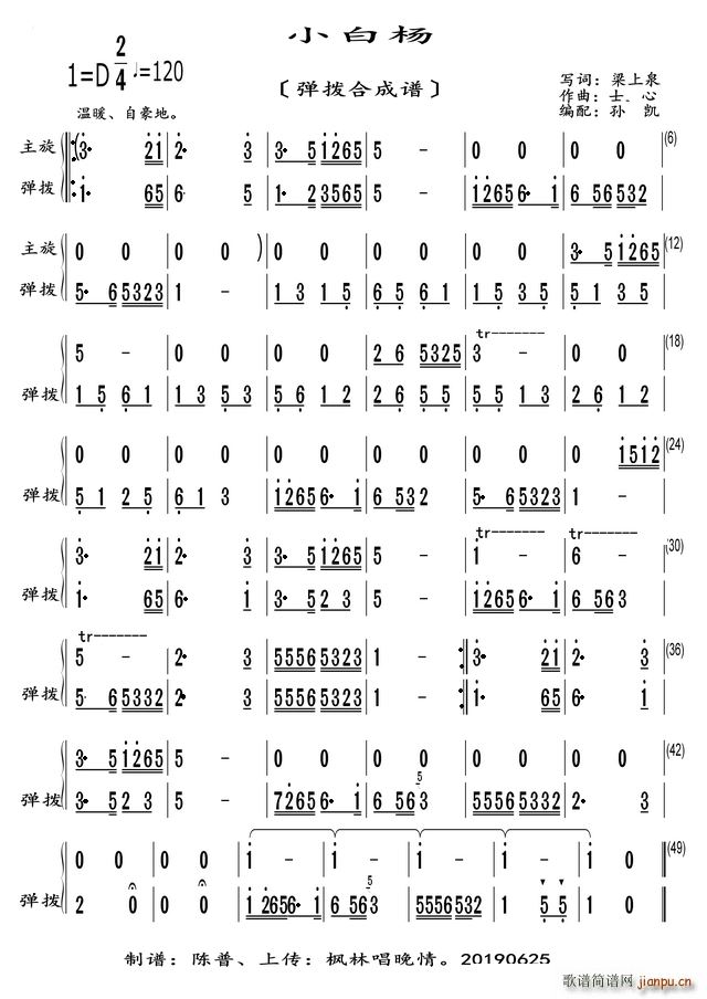 小白杨 弹拨合成谱(总谱)1