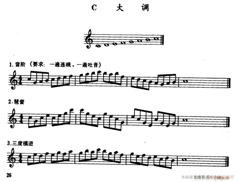 C大调 a小调及3首练习曲(十字及以上)1