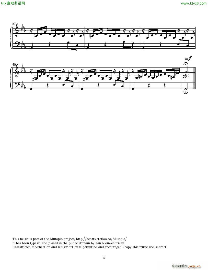 Bach JS BWV 999 Prelude(钢琴谱)3