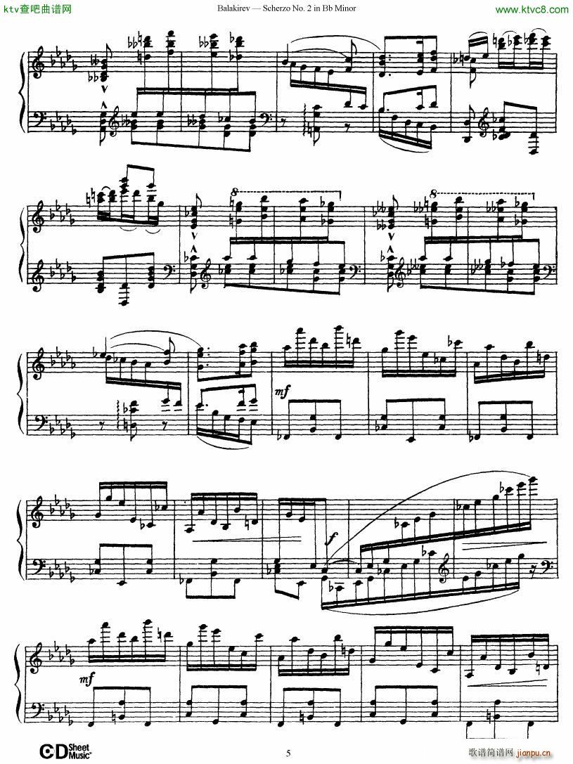 Balakirev Scherzo No 2 Bb Minor(钢琴谱)5