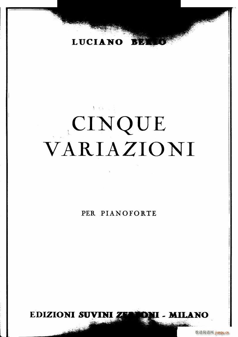 Berio Cinque Variazioni Cinque Variazioni(十字及以上)1