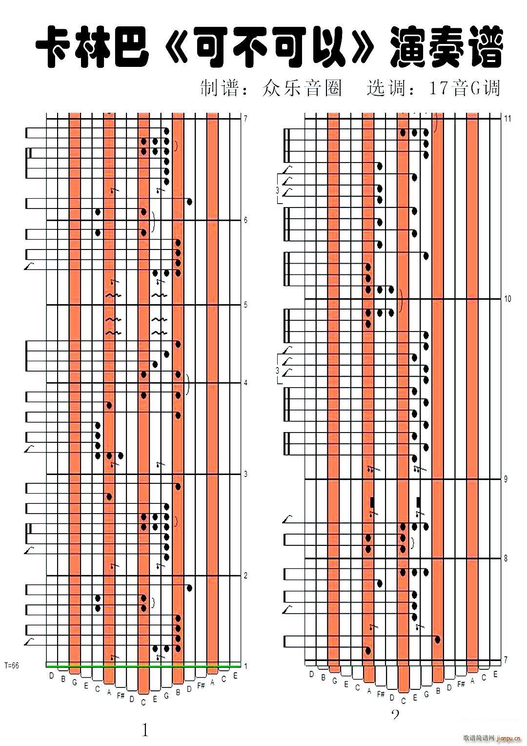 可不可以 拇指琴卡林巴琴专用谱(十字及以上)1