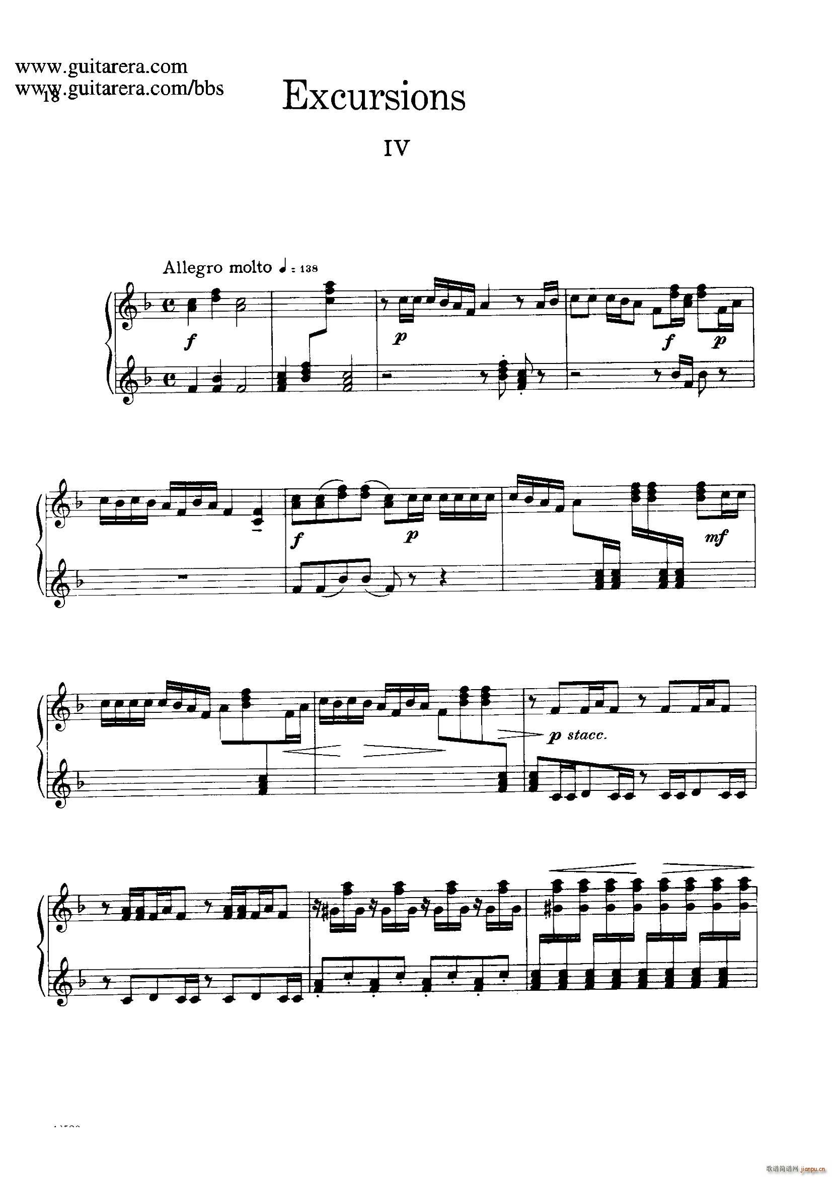 Four Excursions Op 20 旅行 4(钢琴谱)1