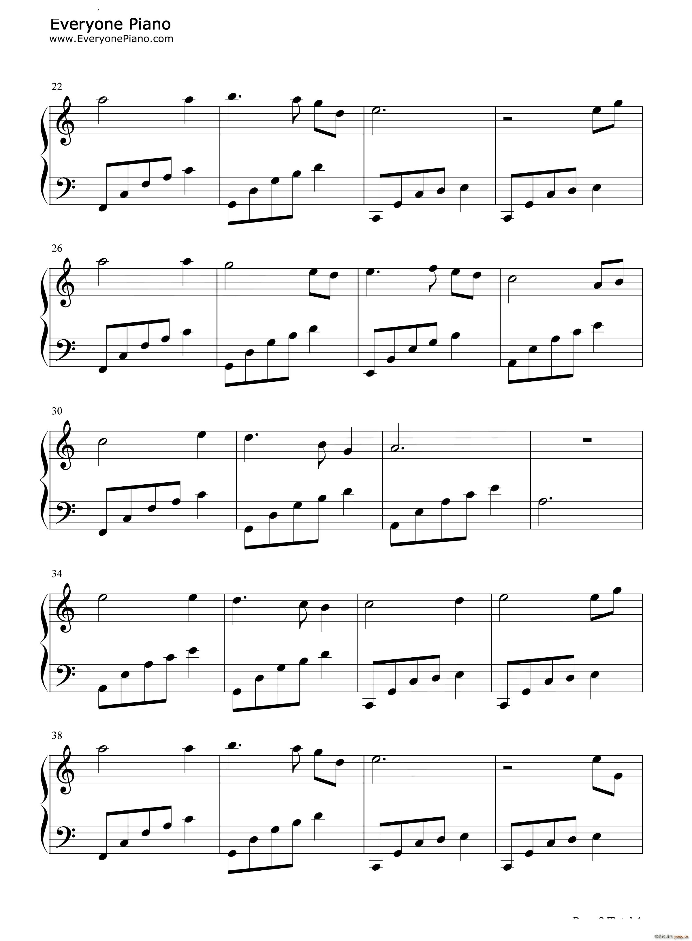 假如爱有天意More Than Love简单好听版(钢琴谱)3