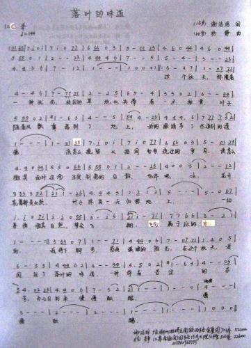 落叶的味道(五字歌谱)1