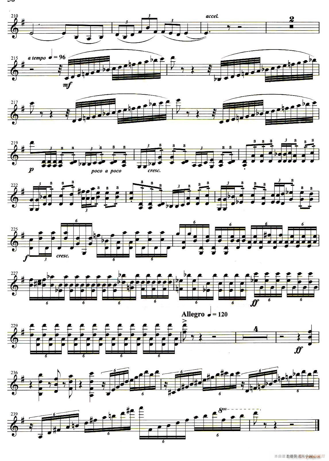 抒情诗 小提琴协奏曲 乡情 第一乐章(小提琴谱)6