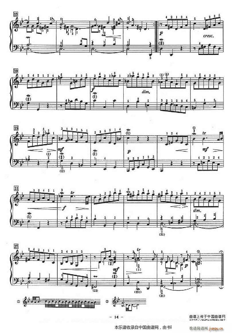 十二首小前奏曲 为初学者而作的练习曲(钢琴谱)14