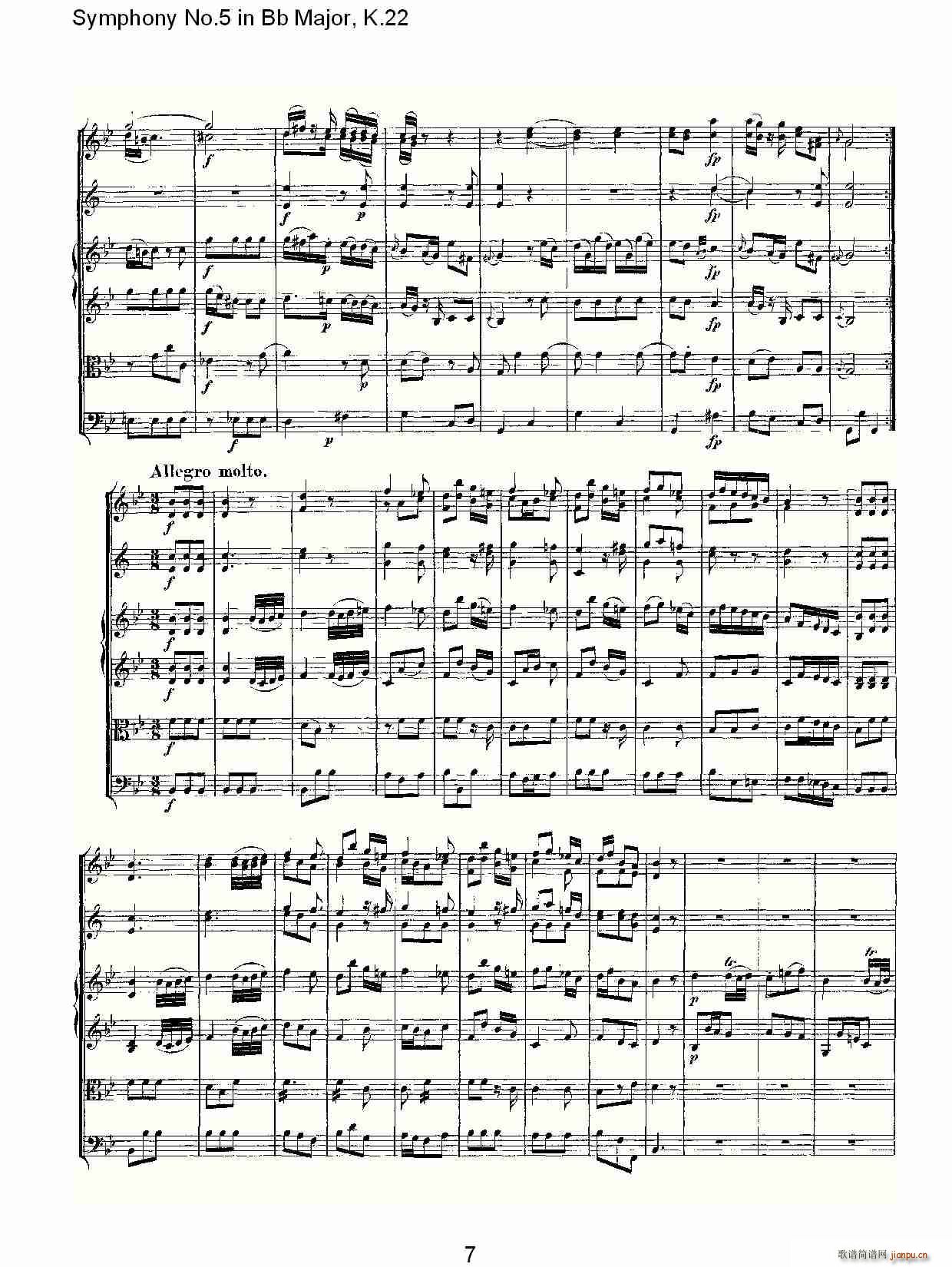 Symphony No.5 in Bb Major, K.22(十字及以上)7