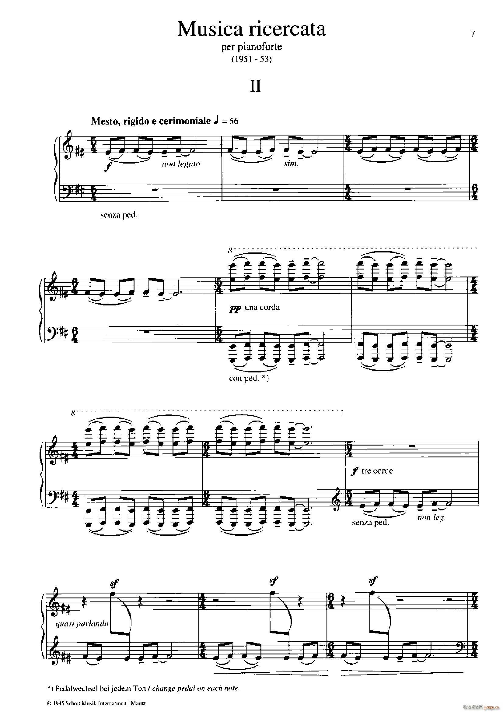 Musica Ricercata 音乐习作 2(钢琴谱)1