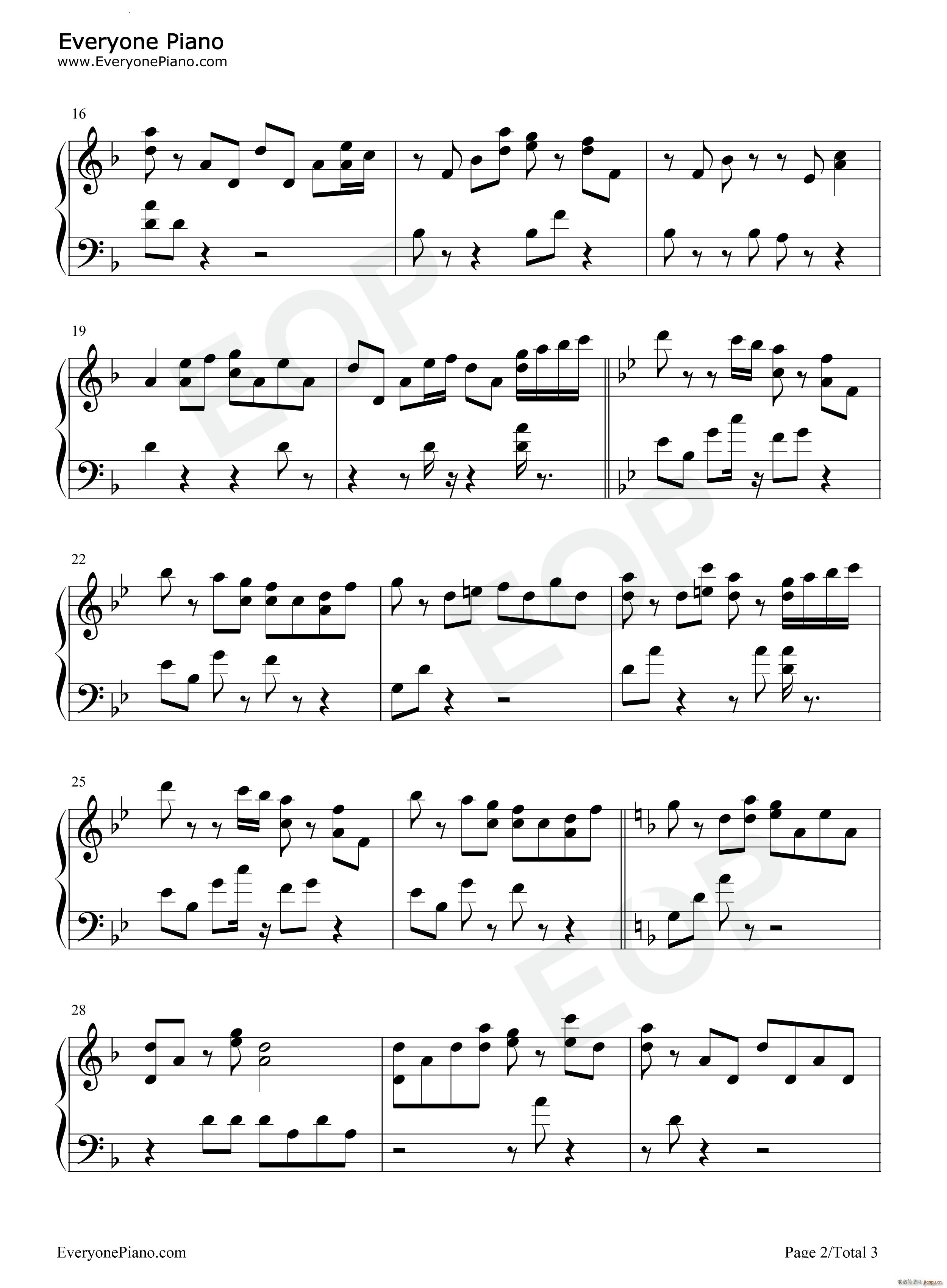 Kaer Morhen巫师3狂猎BGM(钢琴谱)3