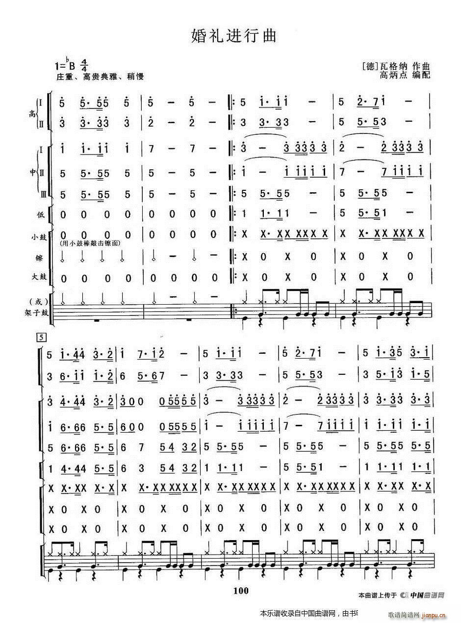婚礼进行曲 乐器谱(总谱)1