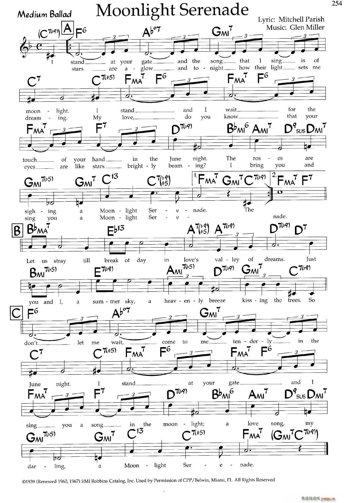 Moonlight Serenade 带和弦(十字及以上)1